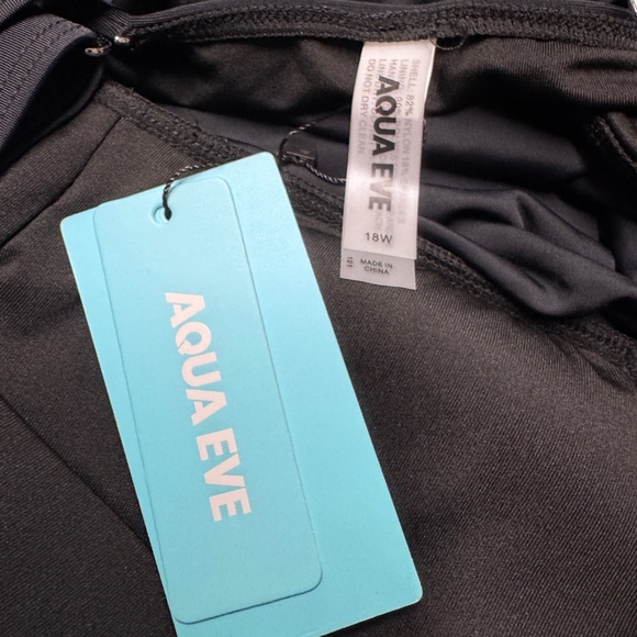 Aqua Eve Plus Size Flowing Black Tankini Swimsuit! NWT & Ready to Rock! Size 18W - Picture 11 of 14